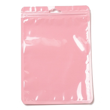 Rectangle Plastic Yin-Yang Zip Lock Bags, Resealable Packaging Bags, Self Seal Bag, Pearl Pink, 20x14x0.02cm, Unilateral Thickness: 2.5 Mil(0.065mm)
