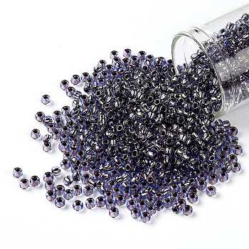 TOHO Round Seed Beads, Japanese Seed Beads, (749) Copper Lined Light Sapphire, 8/0, 3mm, Hole: 1mm, about 10000pcs/pound