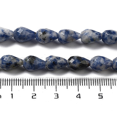 perles de jaspe tache bleue naturelle(G-P520-B21-01)-5