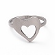 Non-Tarnish 201 Stainless Steel Heart Finger Ring(RJEW-J051-12P)-2