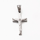 Thème de pâques hommes 201 pendentifs croix crucifix en acier inoxydable(STAS-F010-21)-2