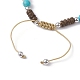 Starfish & Tortoise Synthetic Turquoise Braided Bead Anklets(AJEW-AN00564-02)-4