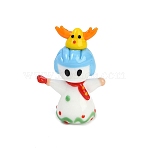 Handmade Lampwork Display Decoration, for Home Office Decoration, Snowman, 46.5x33x19mm(LAMP-Q005-11H)