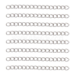 150Pcs 304 Stainless Steel Curb Chains Extender, End Chains, Stainless Steel Color, 51mm(STAS-DC0013-10)