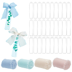 8M 4 Colors Polyester Ribbon, Lace Edge Trim Ribbon, for DIY Jewelry Bowknot Making, Gift Wrapping, with 30Pcs Acrylic Blank Bookmark, Mixed Color, 1-5/8 inch(40mm)(OCOR-AR0001-86)