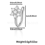 925 Sterling Silver Pave Clear Cubic Zirconia Nose Rings, Halloween Nose Cuffs, Fashion Jewelry, Silver, Flower, 10x8mm(WG4393-10)