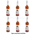 6Pcs Resin Big Pendants, Imitation Beer Bottle, Coconut Brown, 53x12mm, Hole: 2mm(RESI-YW0005-92)