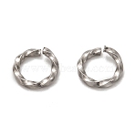 Non-Tarnish 304 Stainless Steel Twisted Open Jump Rings, Round, Stainless Steel Color, 6.5x1.1mm, Inner Diameter: 4.5mm(STAS-H129-11P)