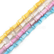 Natural Freshwater Shell Beads Strands, Mixed Dyed and Undyed, Mushroom, Mixed Color, 7.5x4mm, Hole: 0.7mm, about 50pcs/strand, 14.76 inch(37.5cm)(SHEL-G013-02)