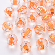 Transparent Acrylic Beads, Pumpkin, Orange, 17.5x16mm, Hole: 1.8mm, about 183pcs/500g(TACR-S154-19A-84)