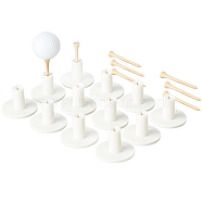 12Pcs Rubber Golf Tee Holders for Practice & Driving Range Mat, with 12Pcs Bamboo Golf Tees, Mixed Color, Tee Holders: 38.5x54.5mm, Tees: 70x10.7mm(AJEW-GA0005-81)
