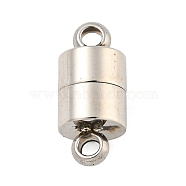 Tarnish Resistant 304 Stainless Steel Magnetic Clasps, with Loops, Column, Stainless Steel Color, 10mm, Hole: 1.2mm(STAS-B071-20P)