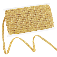 Elite Filigree Corrugated Lace Ribbon, Wave Shape, for Clothing Accessories, Gold, 1/4 inch(8mm), 17.5 yards/set(SRIB-PH0001-27)