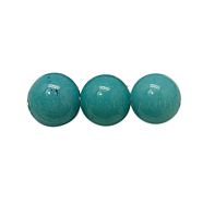 Natural Mashan Jade Beads Strands, Dyed, Round, Light Sea Green, 10mm, Hole: 1mm, about 40pcs/strand, 16 inch(G-H1626-10MM-28)