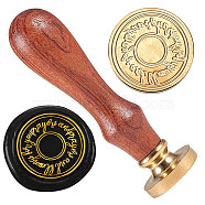 Golden Plated Brass Sealing Wax Stamp Head, with Wood Handle, for Envelopes Invitations, Gift Cards, Word, 83x22mm, Head: 7.5mm, Stamps: 25x14.5mm(AJEW-WH0208-942)