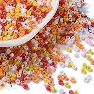 Baking Paint Glass Seed Beads, Cylinder, Dark Salmon, 2.5x2mm, Hole: 1.4mm, about 45359pcs/pound(SEED-S042-05A-07)