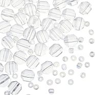 Olycraft 1 Strand Synthetic Quartz Beads Strands, with Seed Beads, Faceted, Polygon, 7x7mm, Hole: 1.2mm(G-OC0002-94)