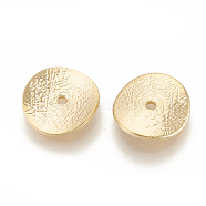 Brass Spacer Beads, Flat Round, Nickel Free, Real 18K Gold Plated, 11x11x1mm, Hole: 1mm(KK-N186-45G)