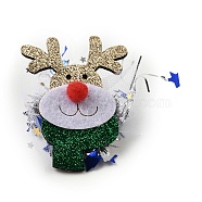 Christmas Theme Glitter Felt Fabric Alligator Hair Clip, with Iron Clip, Snowman, 81x82x18.5mm(PHAR-U002-01J)