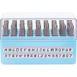 Chromium Stamps, Including Letter A~Z and Number, Blue, 62x7x7mm, 36pcs/box(AJEW-WH0126-60A)