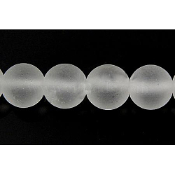 Quartz Crystal Beads Strands, Frosted, Round, Synthetic Crystal, 10mm, Hole: 1mm(G497-10mm)