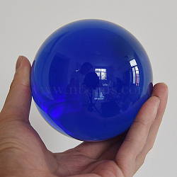 Glass Display Decorations, Crystal Ball, Round, Blue, 30mm(DJEW-PW0001-51C-07)