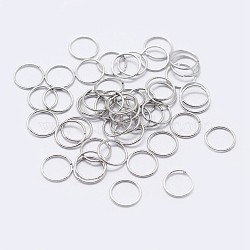 925 Sterling Silver Open Jump Rings, Round Rings, Platinum, 5x0.4mm, Inner Diameter: 4mm, about 526pcs/10g(STER-F036-02P-0.4x5mm)