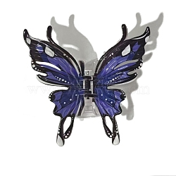 Resin Claw Hair Clips, Hair Accessories for Women & Girls, Butterfly, Midnight Blue, 105x100x40mm(PW-WG0F8BB-05)