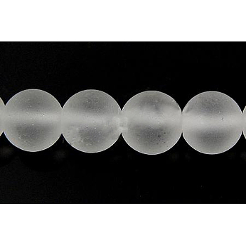 Quartz Crystal Beads Strands, Frosted, Round, Synthetic Crystal, 10mm, Hole: 1mm