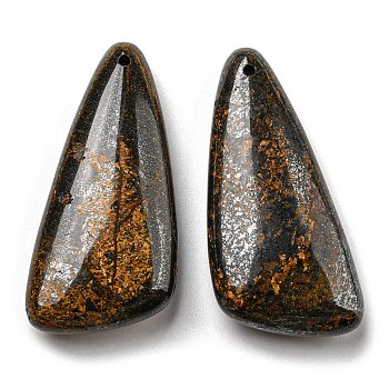 Natural Bronzite Pendants, Triangle, 46x21~23x8.5~9mm, Hole: 1.5mm