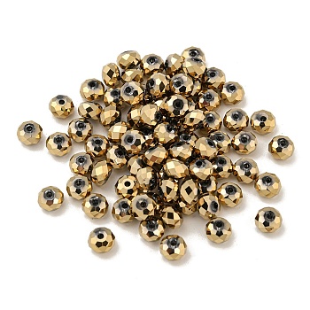 Electroplate Glass Beads, Rondelle, BurlyWood, 6x4mm, Hole: 1.4mm, 100pcs/bag