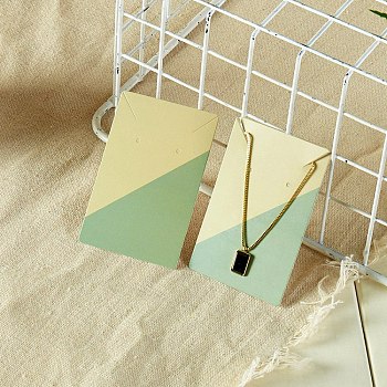 Rectangle Paper Earring Display Cards, Jewelry Display Cards for Earrings Necklaces Storage, Dark Sea Green, 9x5.9x0.05cm, Hole: 1.6mm