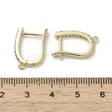 Brass Micro Pave Cubic Zirconia Hoop Earring Findings(KK-C048-11G)-3