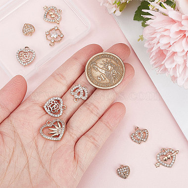 12Pcs 6 Style Valentine's Day Brass Micro Pave Cubic Zirconia Pendants(KK-SC0003-16)-3