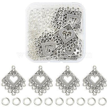 Antique Silver Rhombus Alloy Links