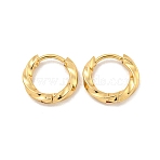 202 Stainless Steel Twist Huggie Hoop Earrings, with 304 Stainless Steel Pins for Women, Golden, 12.5x2.5mm(EJEW-H003-06G)