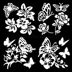 4Pcs 4 Styles PET Waterproof Self-adhesive Car Stickers, Reflective Decals for Car, Motorcycle Decoration, Butterfly, 200x200mm, 1pc/style(DIY-WH0308-225A-099)