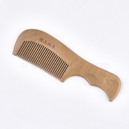 Carved Peach Wooden Combs, with Handle, Peru, 175x56x10mm(OHAR-T007-01)