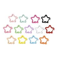 Spray Painted Alloy Key Snap Hook Clasps for Keychains, Star, Mixed Color, 28x30.5x3mm, Hole: 3mm(FIND-L016-02)