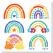 PET Plastic Hollow Out Drawing Painting Stencils Templates, Square, Rainbow, 300x300mm(DIY-WH0244-283)
