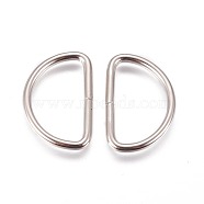 Iron D Rings, Buckle Clasps, For Webbing, Strapping Bags, Garment Accessories, Platinum, 21.5x31.5x3mm, Inner Diameter: 25x15mm(IFIN-WH0051-08P-01)