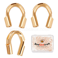 300Pcs Brass Wire Guardian and Protectors, Long-Lasting Plated, Real 18K Gold Plated, 4.5x4x1mm, Hole: 0.6mm(KK-BBC0003-62)
