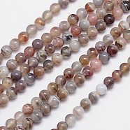 Round Natural Botswana Agate Bead Strands, 6mm, Hole: 1mm, about 66pcs/strand, 15.5 inch(X-G-I166-02-6mm)