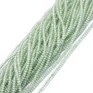 Natural Prehnite Beads Strands, Faceted, Rondelle, 1.5~1.8x1mm, Hole: 0.5mm, about 274pcs/strand, 15.3 inches(39cm)(G-I249-D06-01)