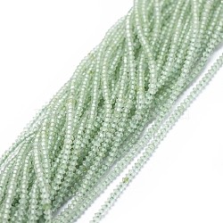 Natural Prehnite Beads Strands, Faceted, Rondelle, 1.5~1.8x1mm, Hole: 0.5mm, about 274pcs/strand, 15.3 inch(39cm)(G-I249-D06-01)