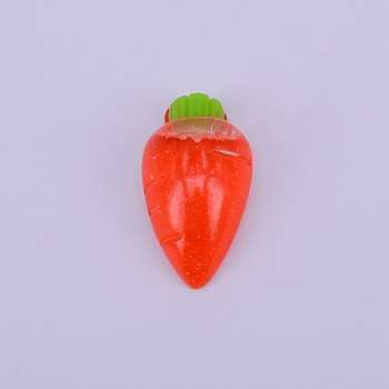 Resin Cabochon, Carrot, Orange, 23x12.5x7.5mm