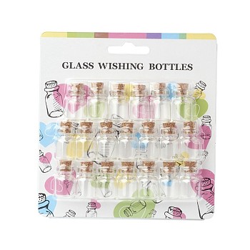 Clear Glass Jar Wishing Bottles Vials with Cork, Bead Containers, Clear, 22x15mm, Bottleneck: 7mm in diameter, Capacity: 5ml(0.16 fl. oz)