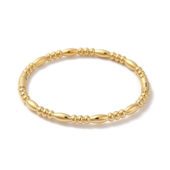 Ion Plating(IP) 304 Stainless Steel Oval Bangle, Real 14K Gold Plated, Inner Diameter: 2x2-3/8 inch(5.15x5.9cm)
