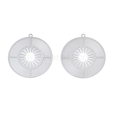 Stainless Steel Color Flat Round 201 Stainless Steel Pendants