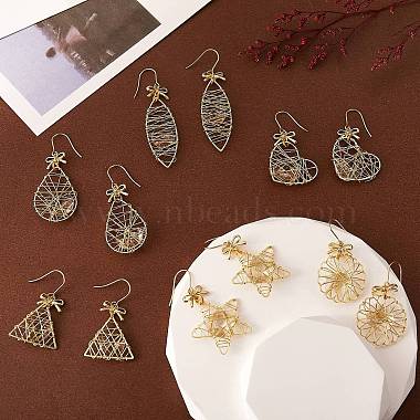 Eco-Friendly Five-Pointed Star Iron Pendants Dangle Earrings(EJEW-PH01401-04)-2